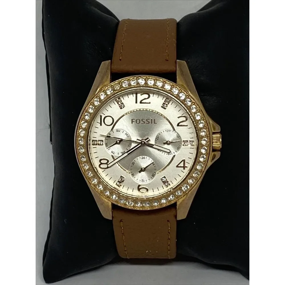 Fossil ES3466 Women's Brown Leather Analog Dial Quartz Genuine Watch HK1023